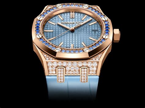 audemars piguet royal oak automatico in oro rosa e zaffiri.|audemars piguet 15500or.